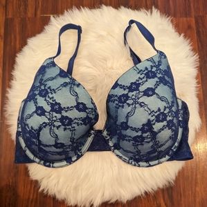 Victoria's Secret Lined Perfect Coverage Blue Lace